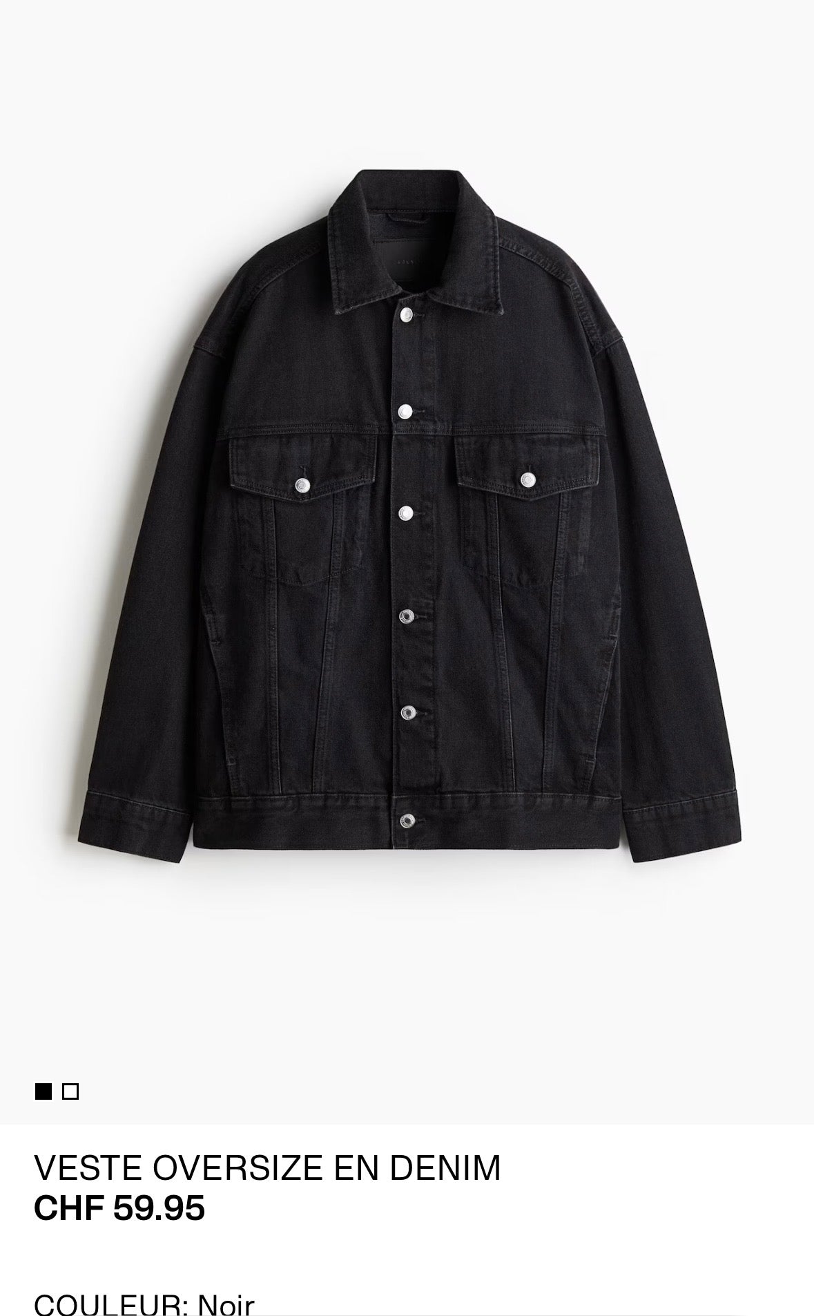 Veste oversize en denim H&M taille S
