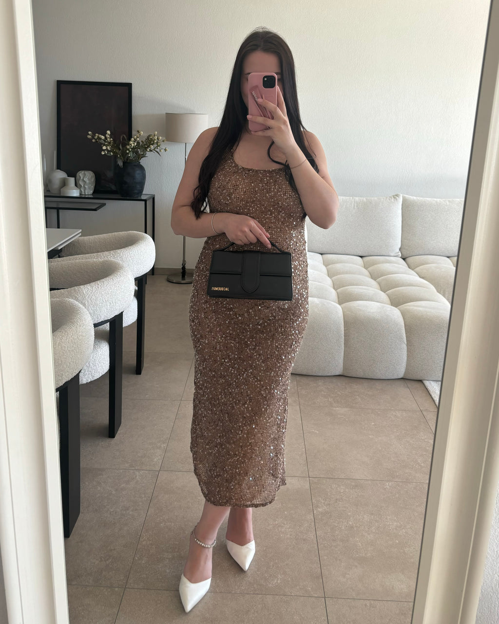 Robe à sequins doublée taille S/M