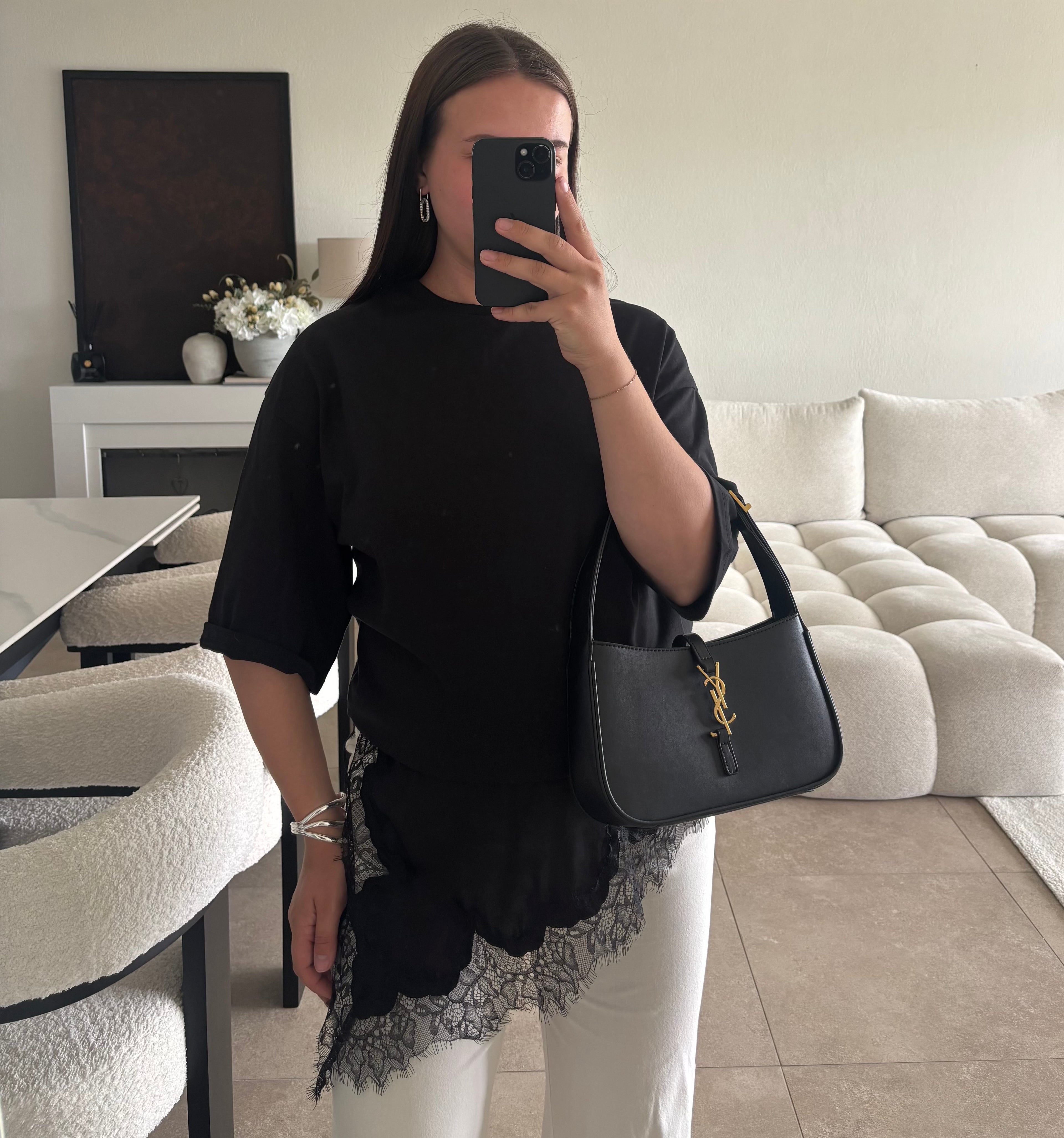 T-shirt avec dentelle Zara taille M