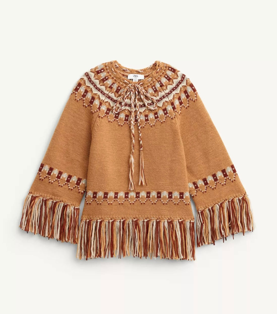 Poncho en maille 100% laine Zara taille M (édition limitée)