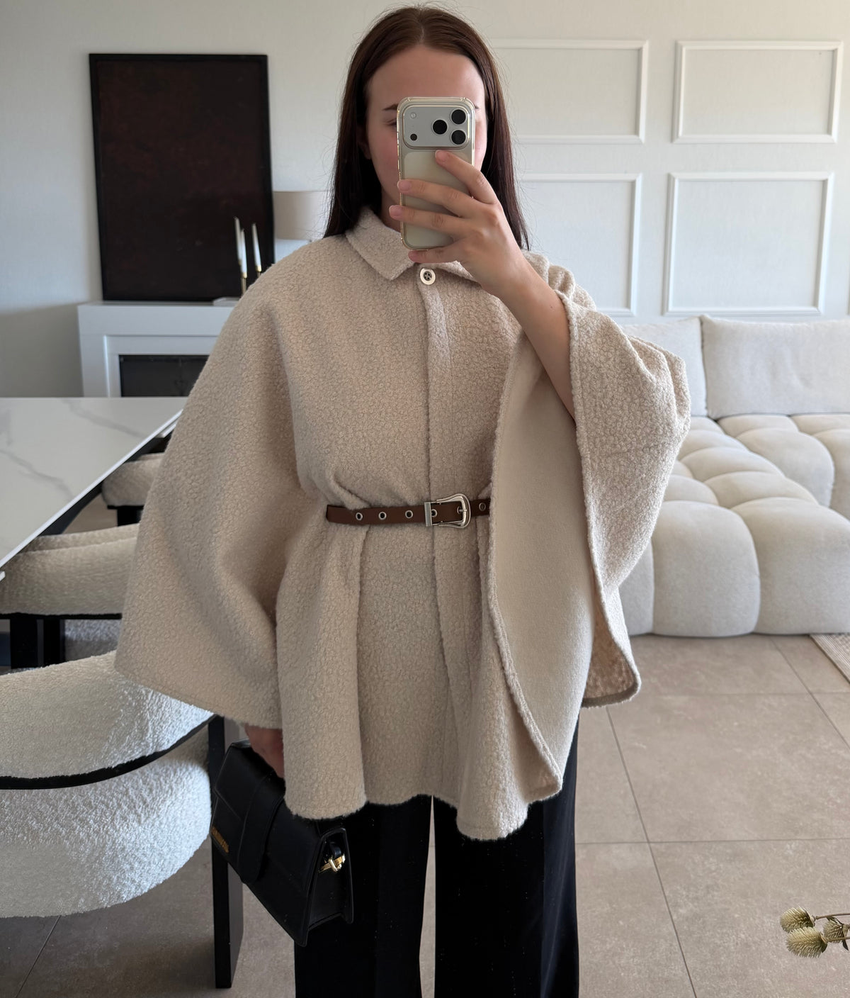 Cape avec ceinture taille unique