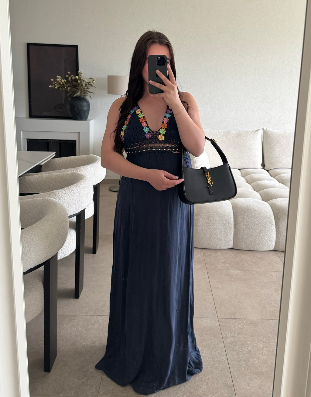 Longue robe taille unique (dos ouvert)