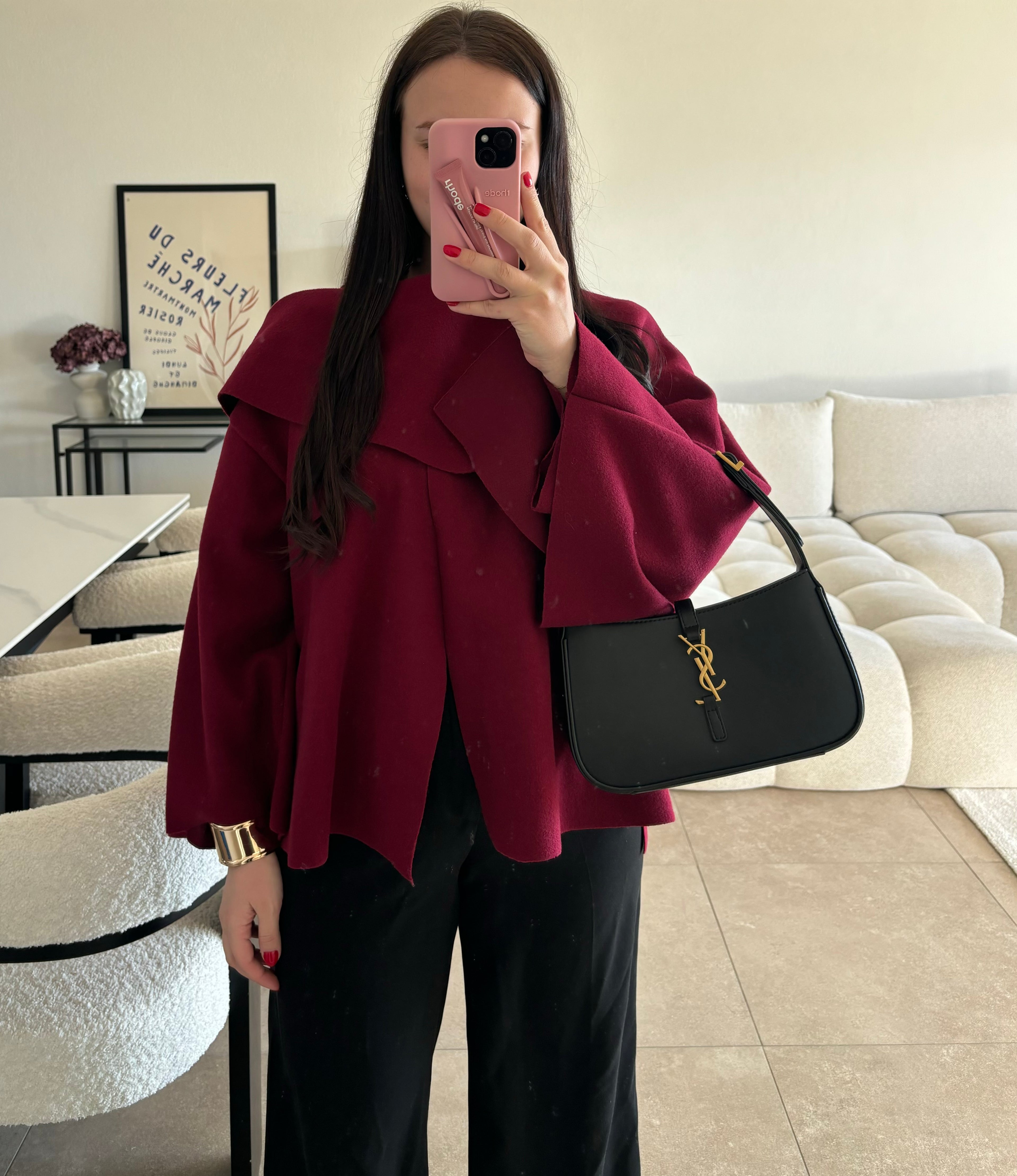 Cape bordeaux taille unique