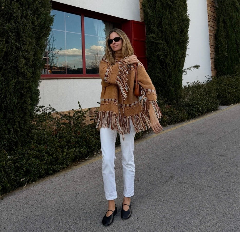 Poncho en maille 100% laine Zara taille M (édition limitée)