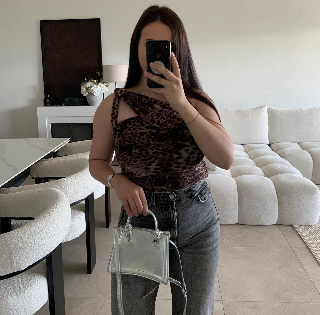Sac argenté avec bandoulière