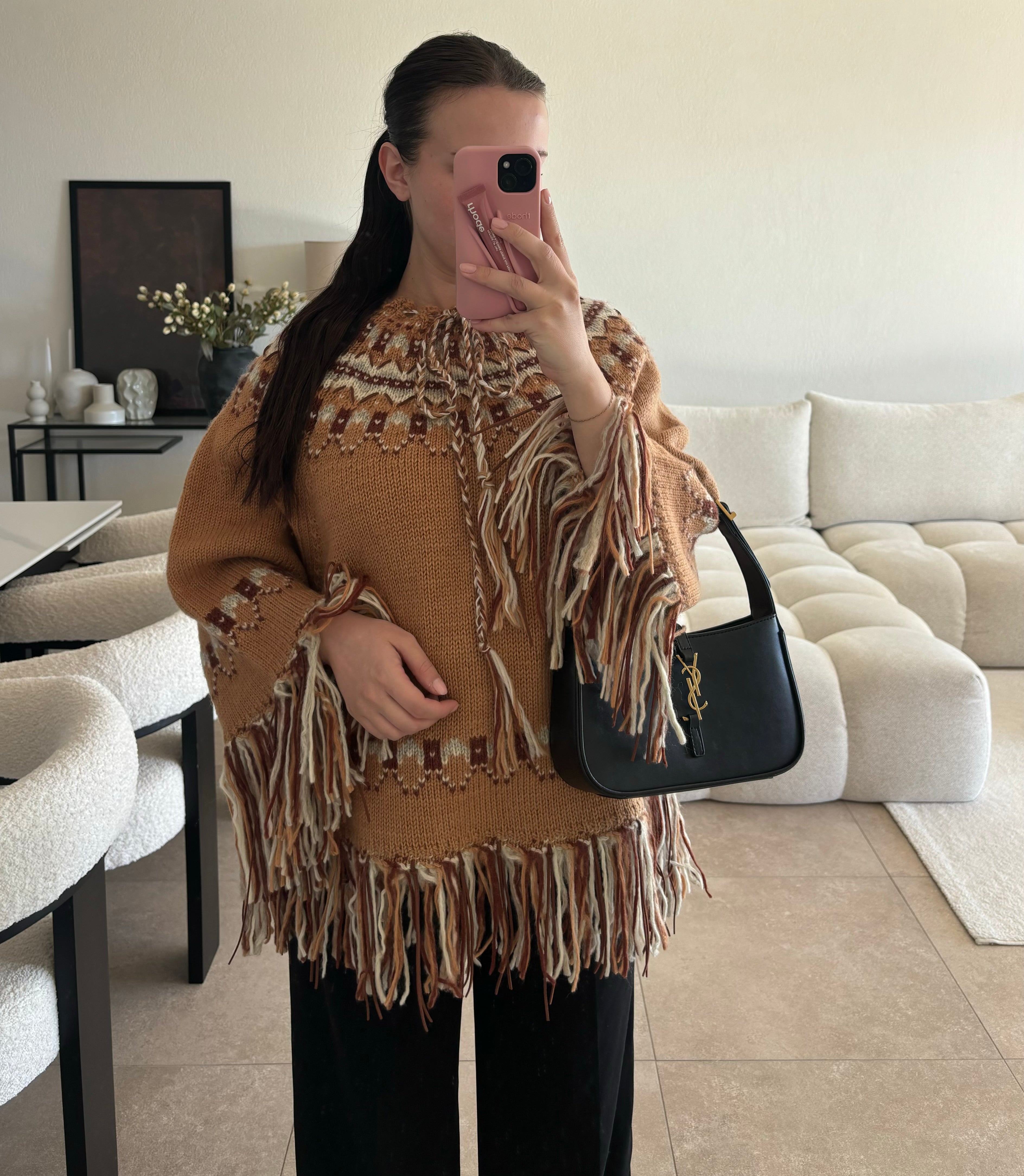 Poncho en maille 100% laine Zara taille M (édition limitée)