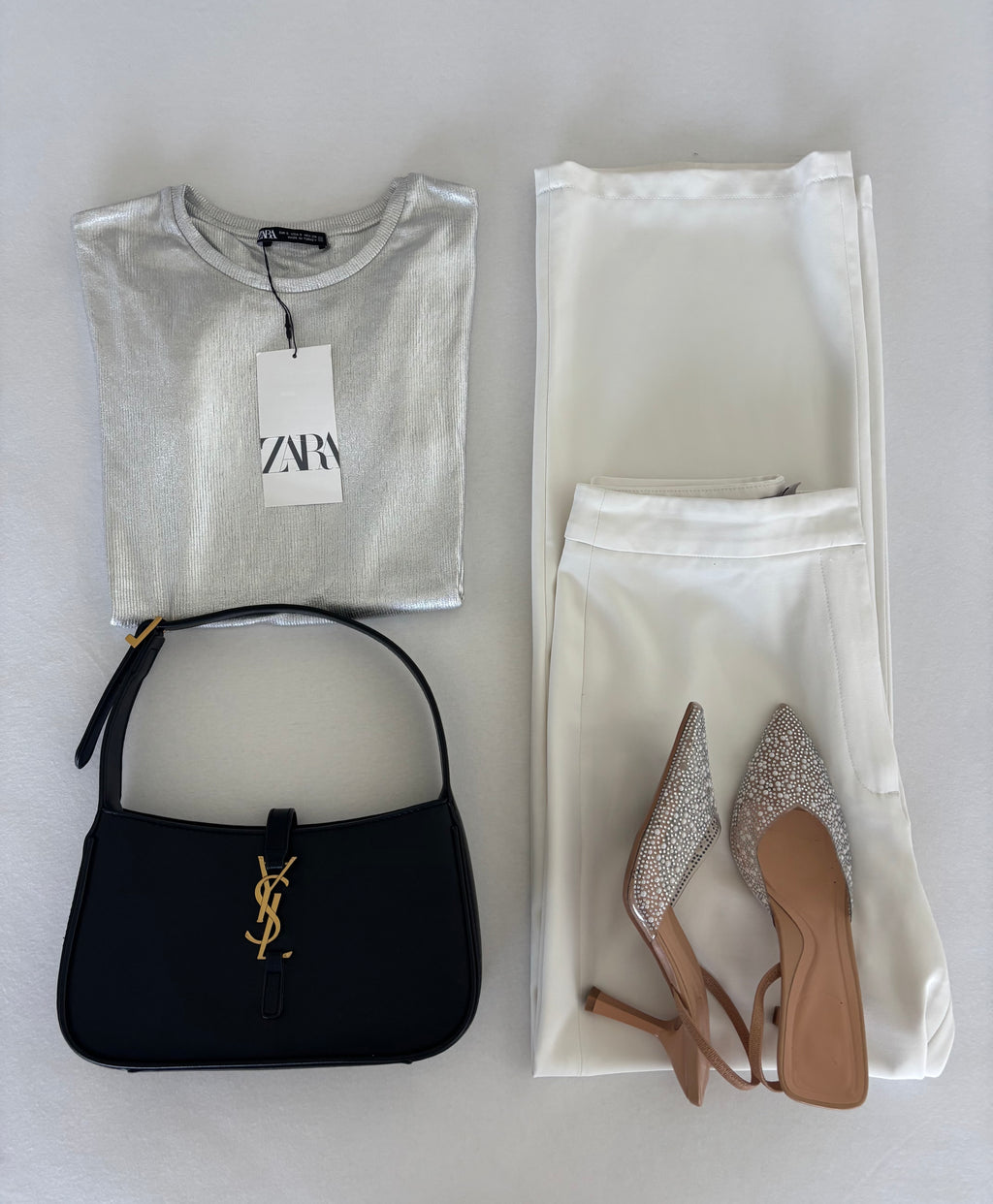 T-shirt argenté Zara taille S (neuf)