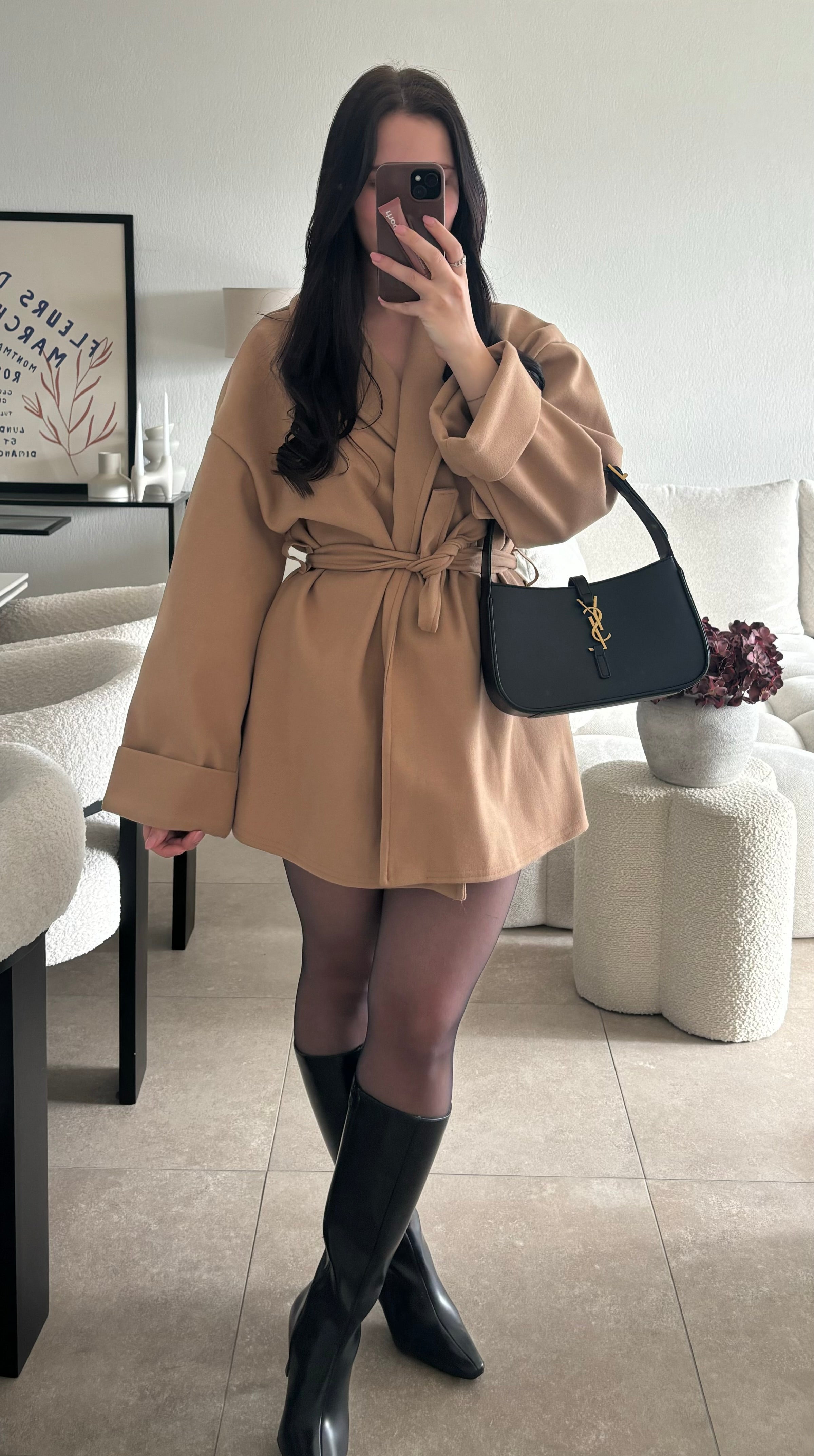 Manteau avec ceinture taille unique