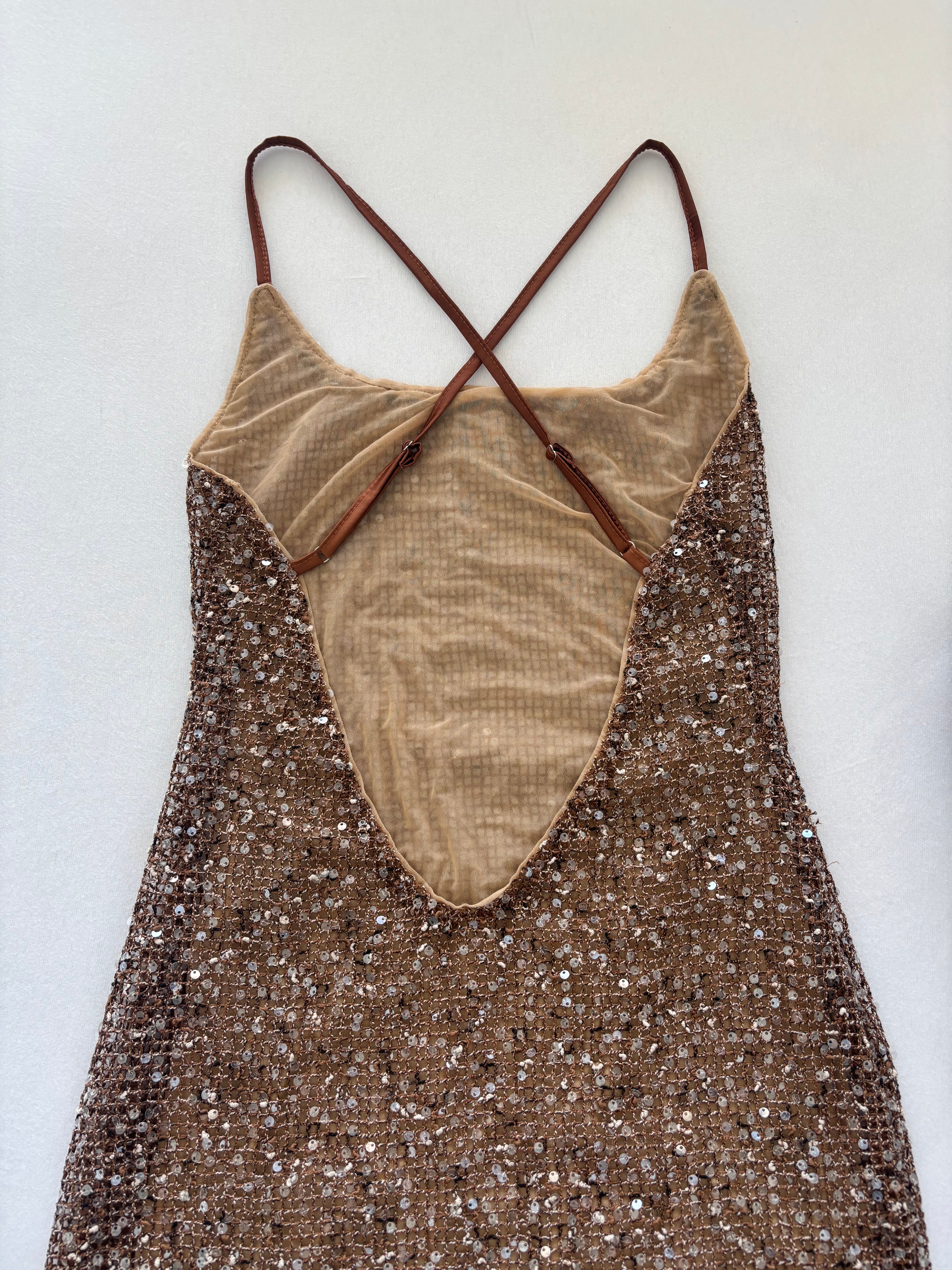 Robe à sequins doublée taille S/M