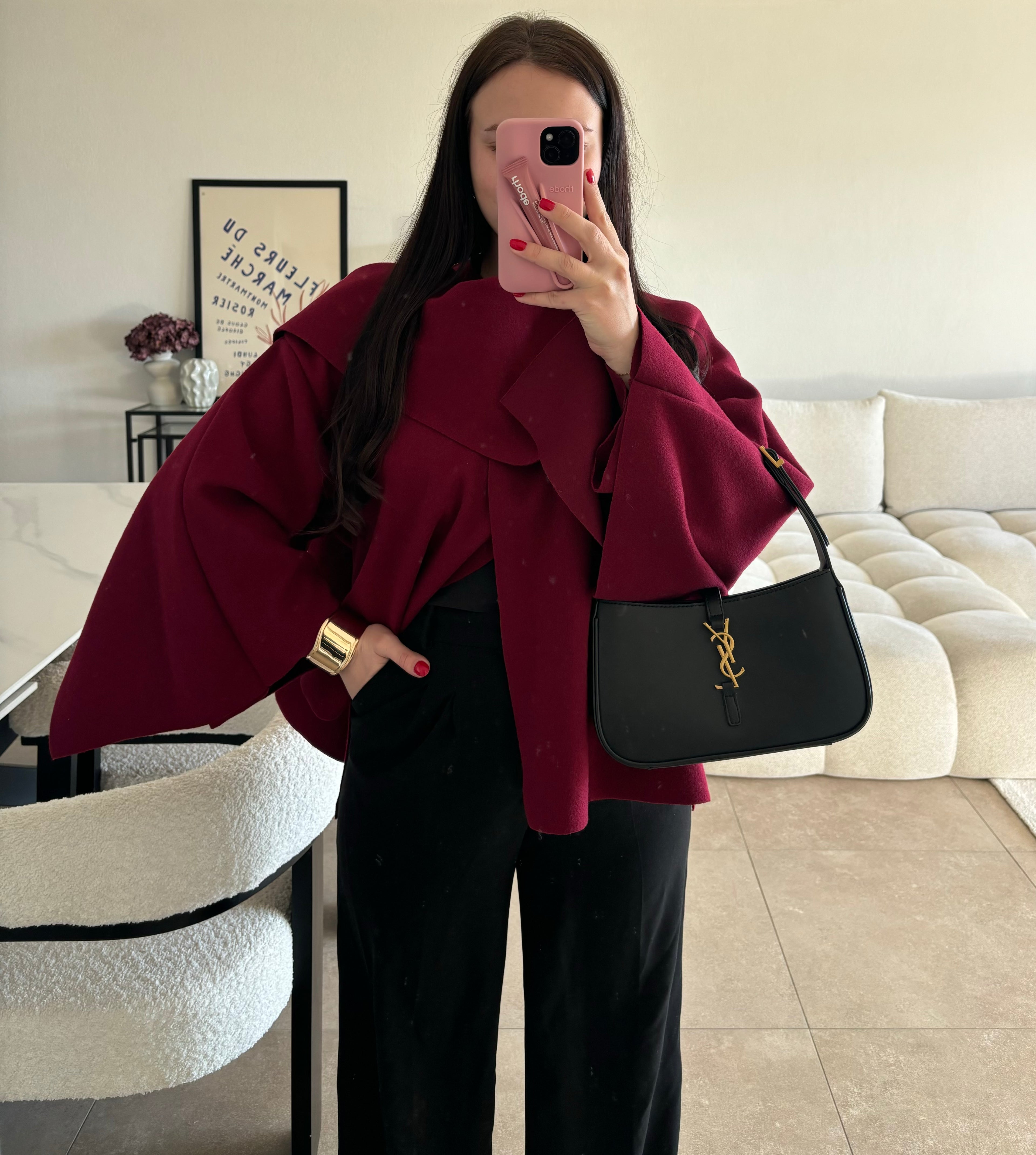 Cape bordeaux taille unique