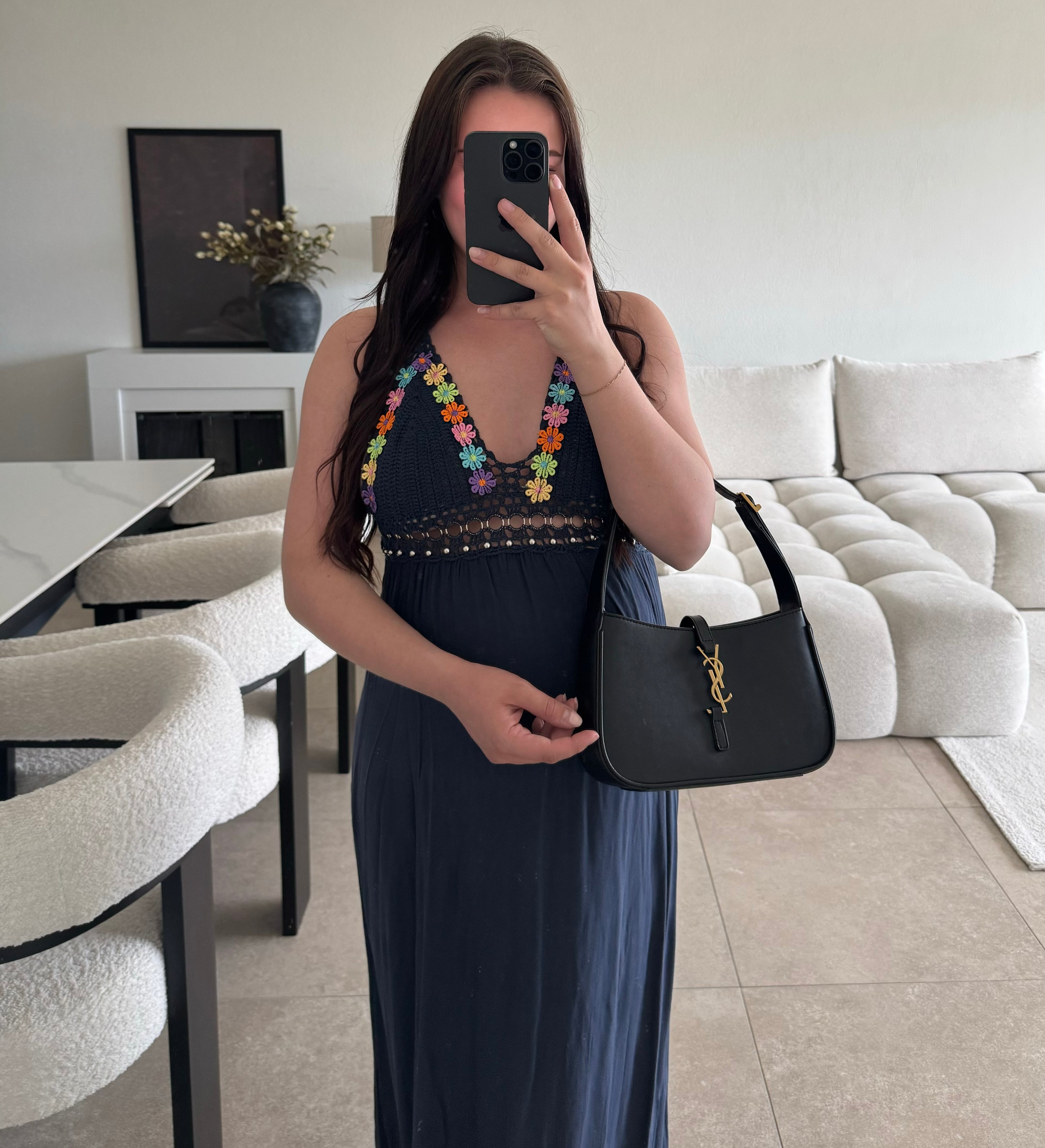 Longue robe taille unique (dos ouvert)