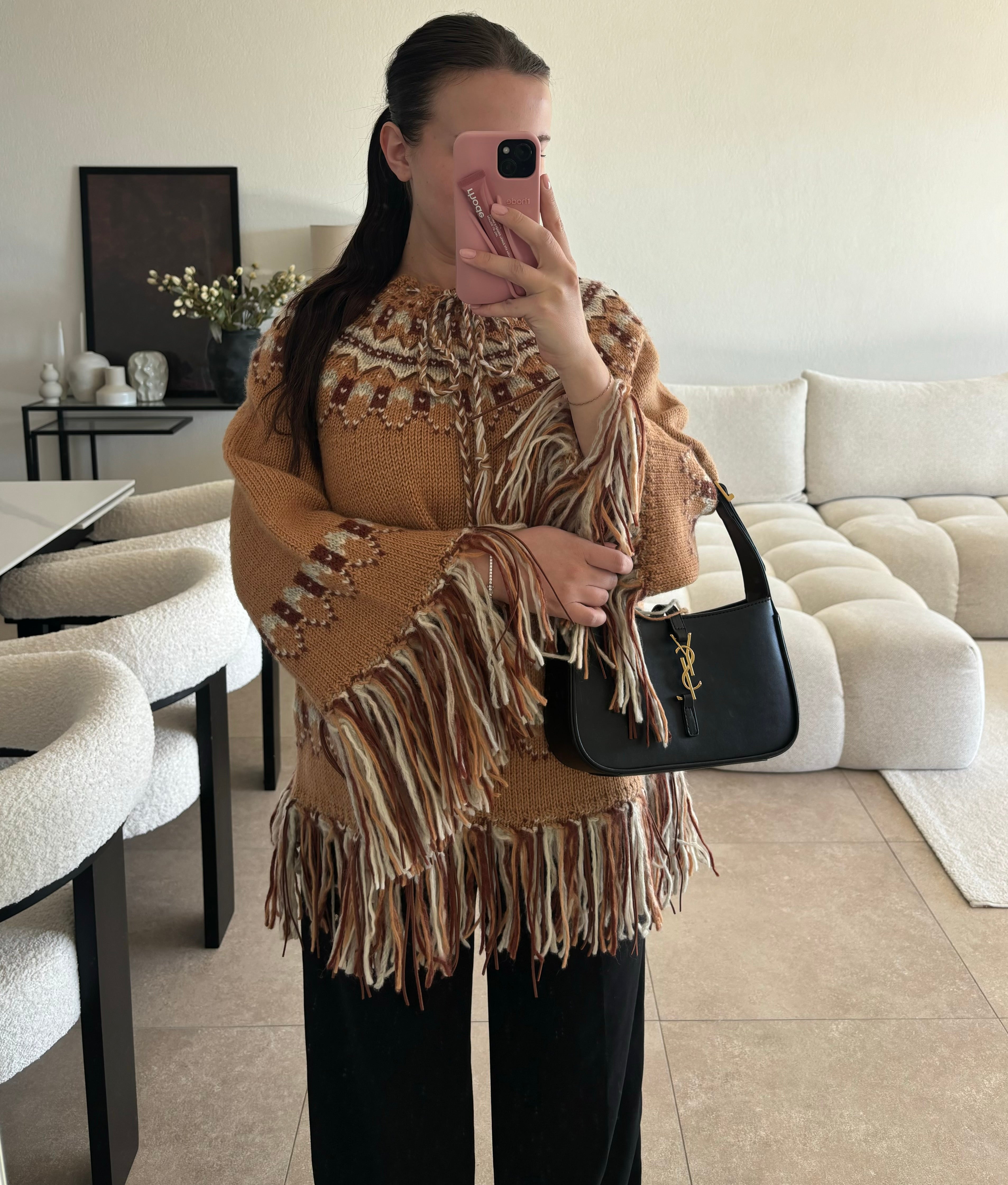 Poncho en maille 100% laine Zara taille M (édition limitée)
